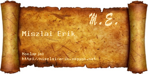 Miszlai Erik névjegykártya