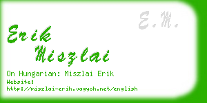 erik miszlai business card